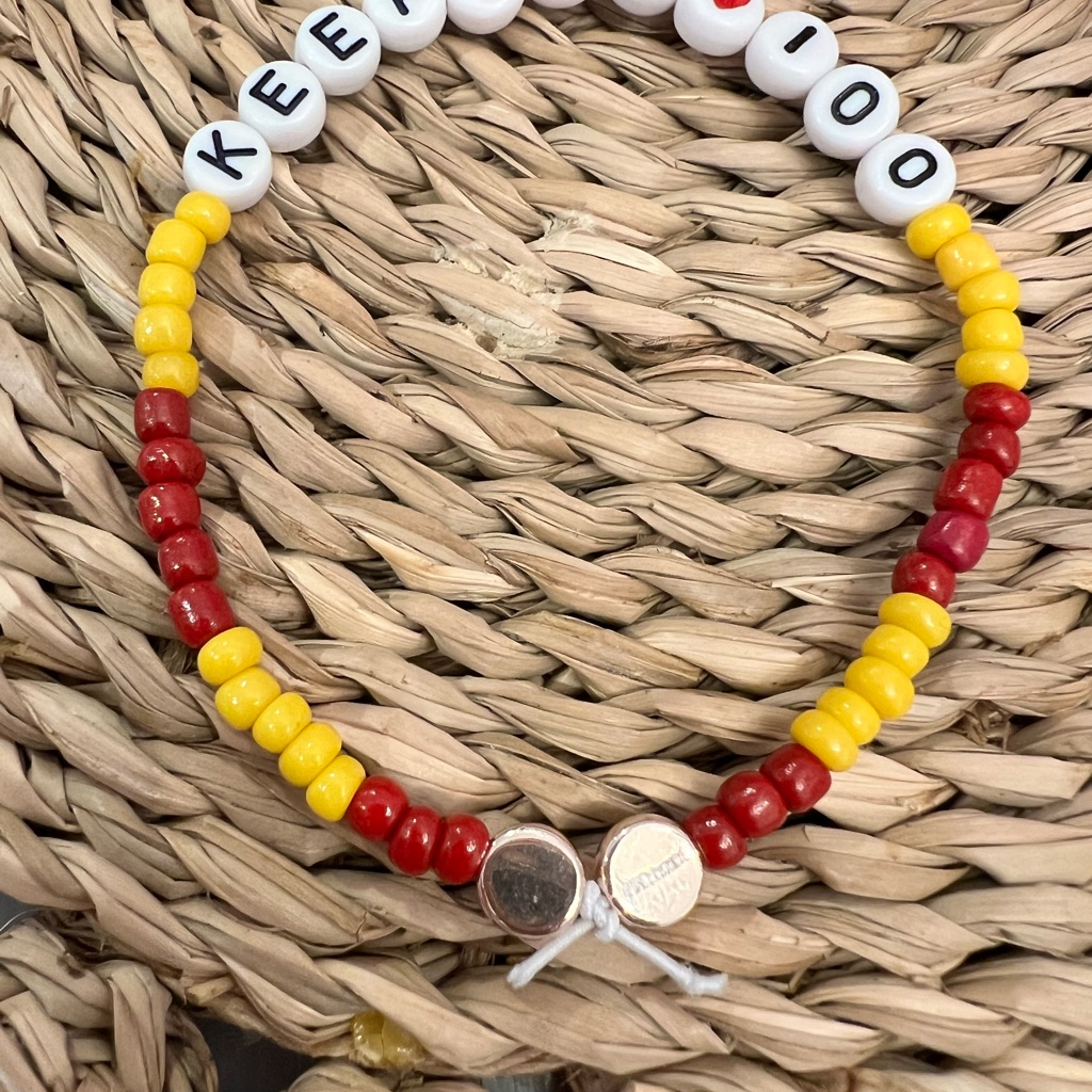 Taylor Swift Keep It 100 Vibrant Red And Yellow Beaded Bracelet